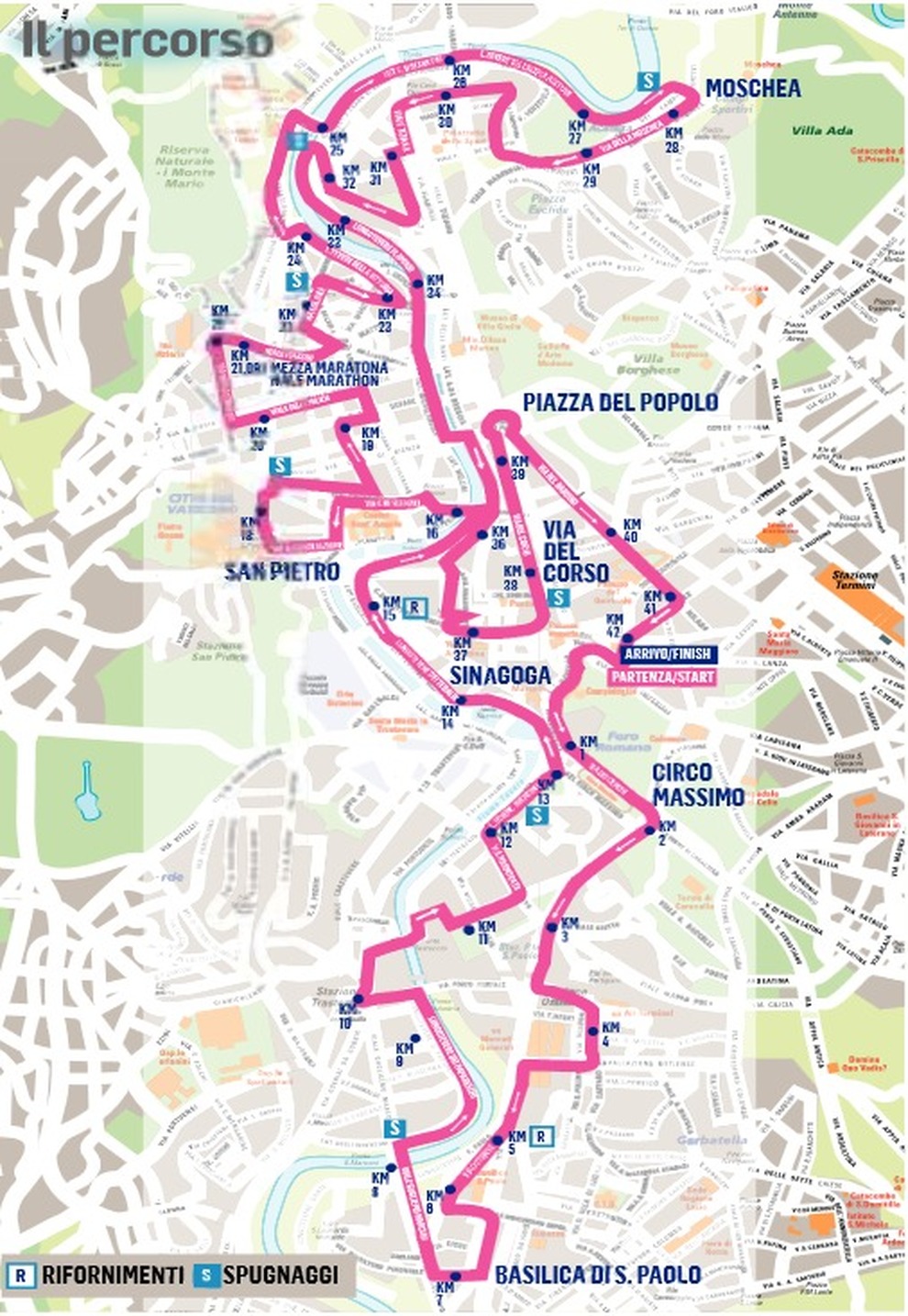 Maratona di Roma ecco il percorso Il Gazzettino.it